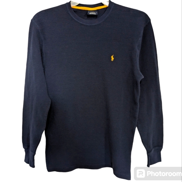 Polo Ralph Lauren sleepwear Men's Blue Long Sleeve Waffle Knit top - Size L - Picture 1 of 6